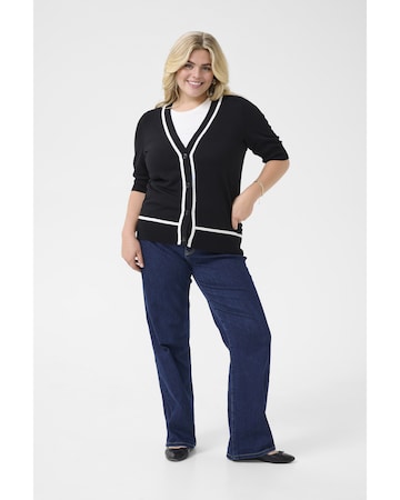 Cardigan KAFFE CURVE en noir : devant