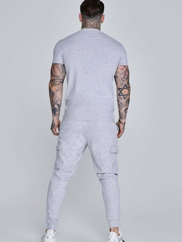 SikSilk Slim fit Workout Pants 'Essentials Cargo Joggers' in Grey