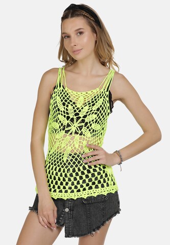 Tops en tricot IZIA en jaune : devant