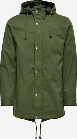 Parka de primăvară-toamnă 'Alex' de la Only & Sons pe verde: față