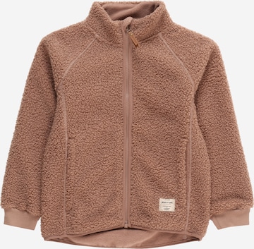 MINI A TURE Fleece jacket 'Cedric' in Brown: front