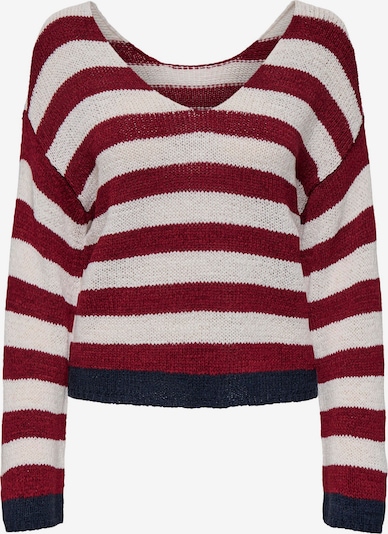 ONLY Pullover 'ONLGeena' in marine / dunkelrot / offwhite, Produktansicht