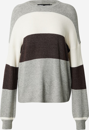 Megztinis 'ONLATIA' iš ONLY, spalva – tamsiai ruda / margai pilka / balta, Prekių apžvalga