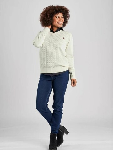 Pulover 'UWBell' de la U.S. POLO ASSN. pe alb