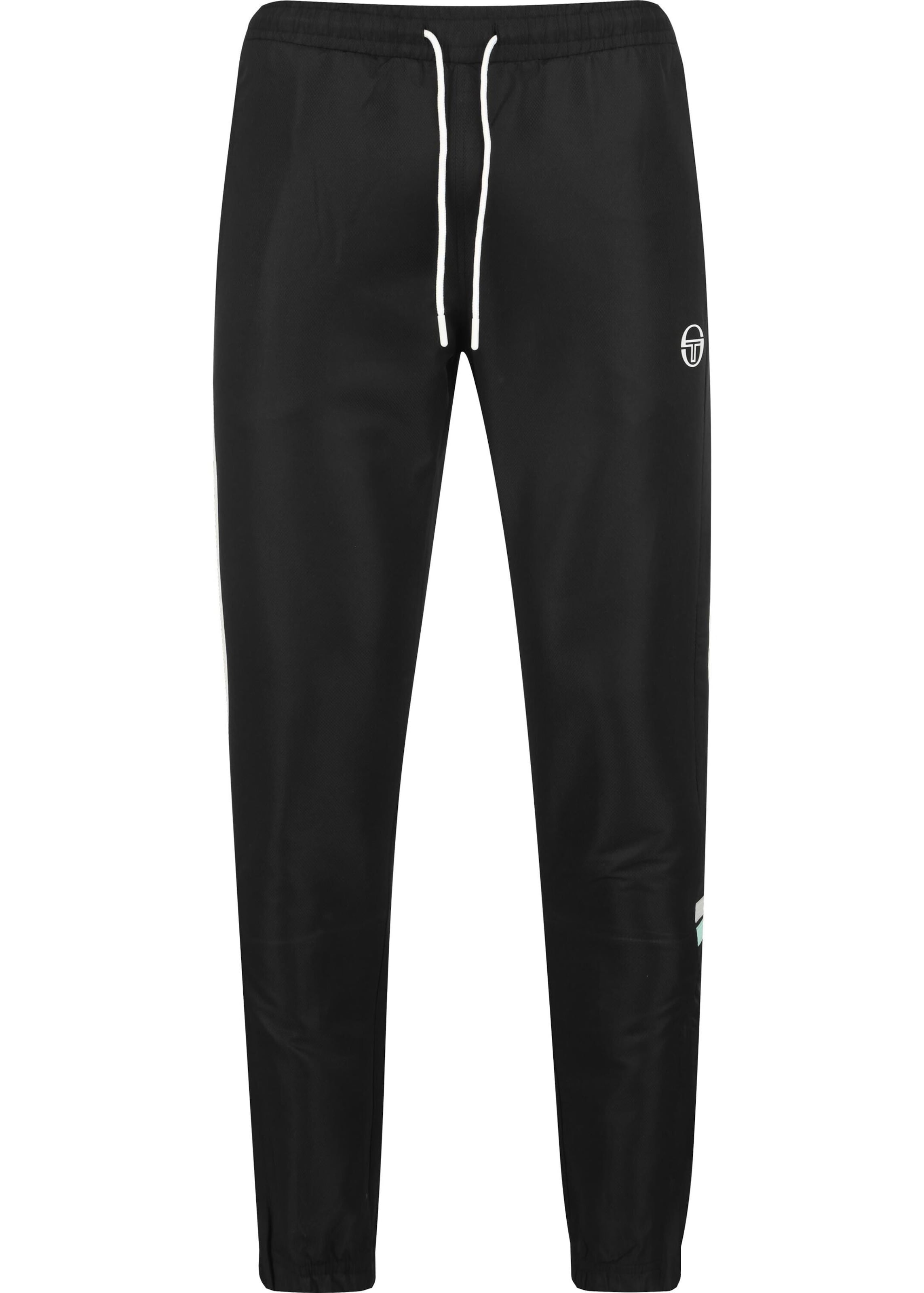 Sergio Tacchini Zwężany krój Spodnie sportowe 'Jura' w kolorze czarny: przód