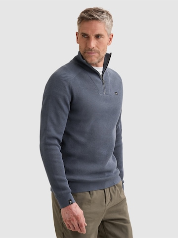 Pullover 'Pullover with half-zip and allover rib texture' di VANGUARD in blu