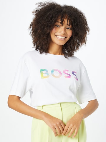 BOSS Orange - Camiseta 'Love' en blanco: frente