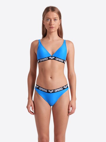 ARENA Trojúhelníková Sportovní bikiny 'ELASTIC SOLID' – modrá: přední strana