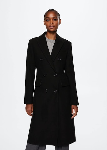 MANGO Between-Seasons Coat in Black: front