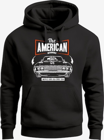 Neverless Sweatshirt 'American Muscle Car' in Schwarz: Vorderseite