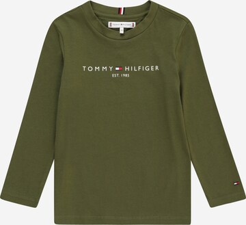 TOMMY HILFIGER Tričko 'Essential' – zelená: přední strana