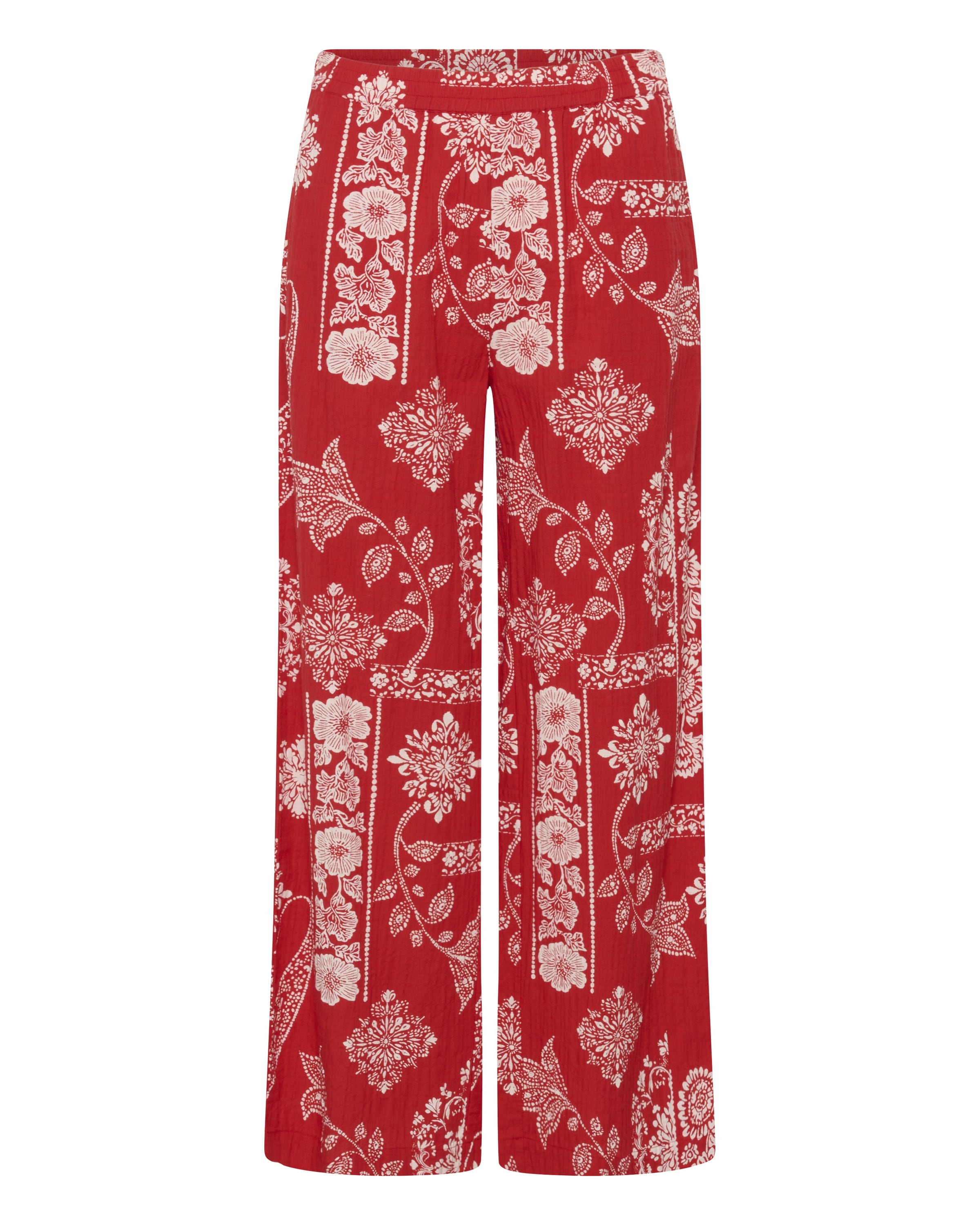 Cream Slim fit Trousers 'Gianna' in Red: front