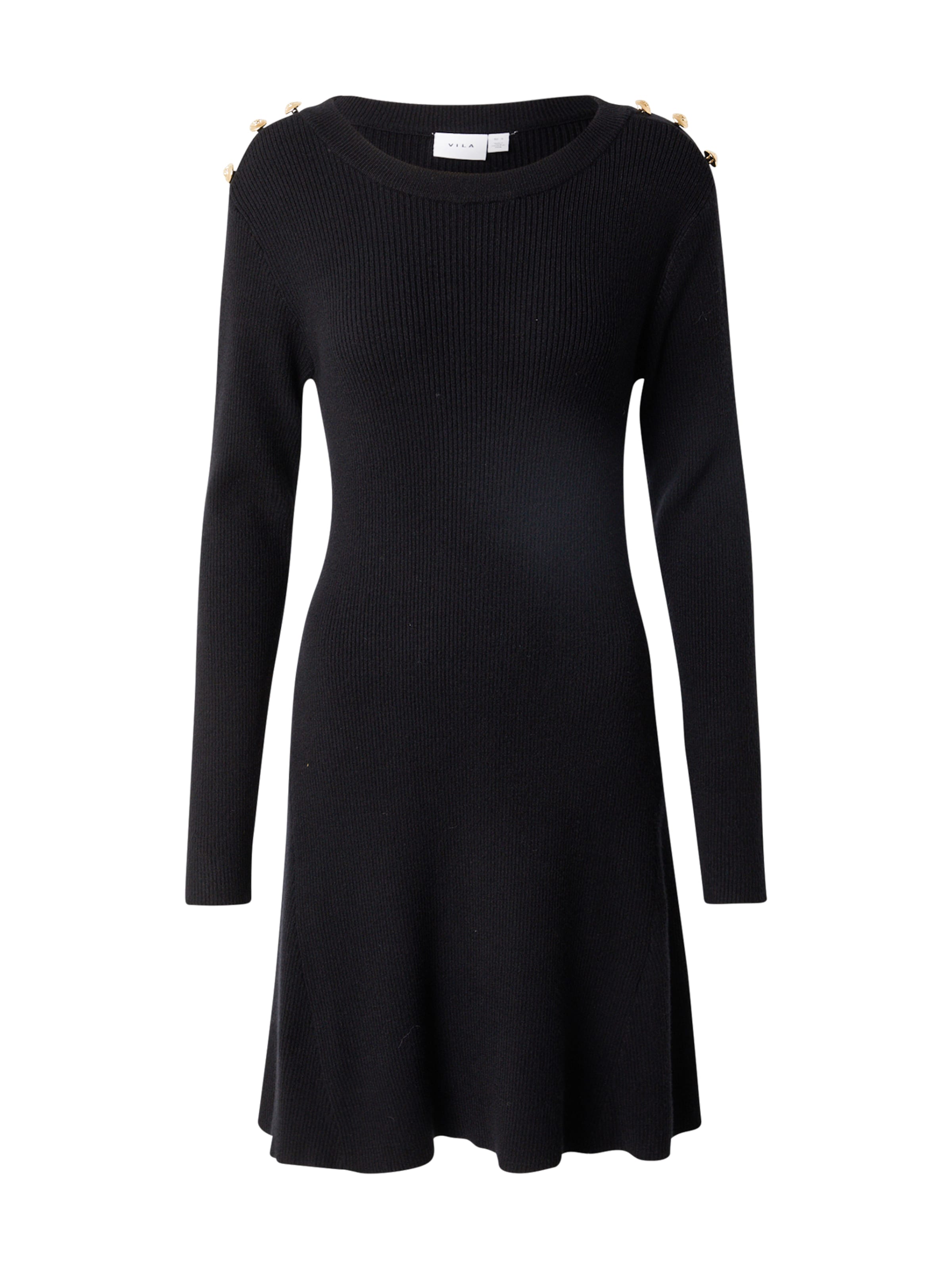 VILA Πλεκτό φόρεμα σε μαύρο: μπροστά