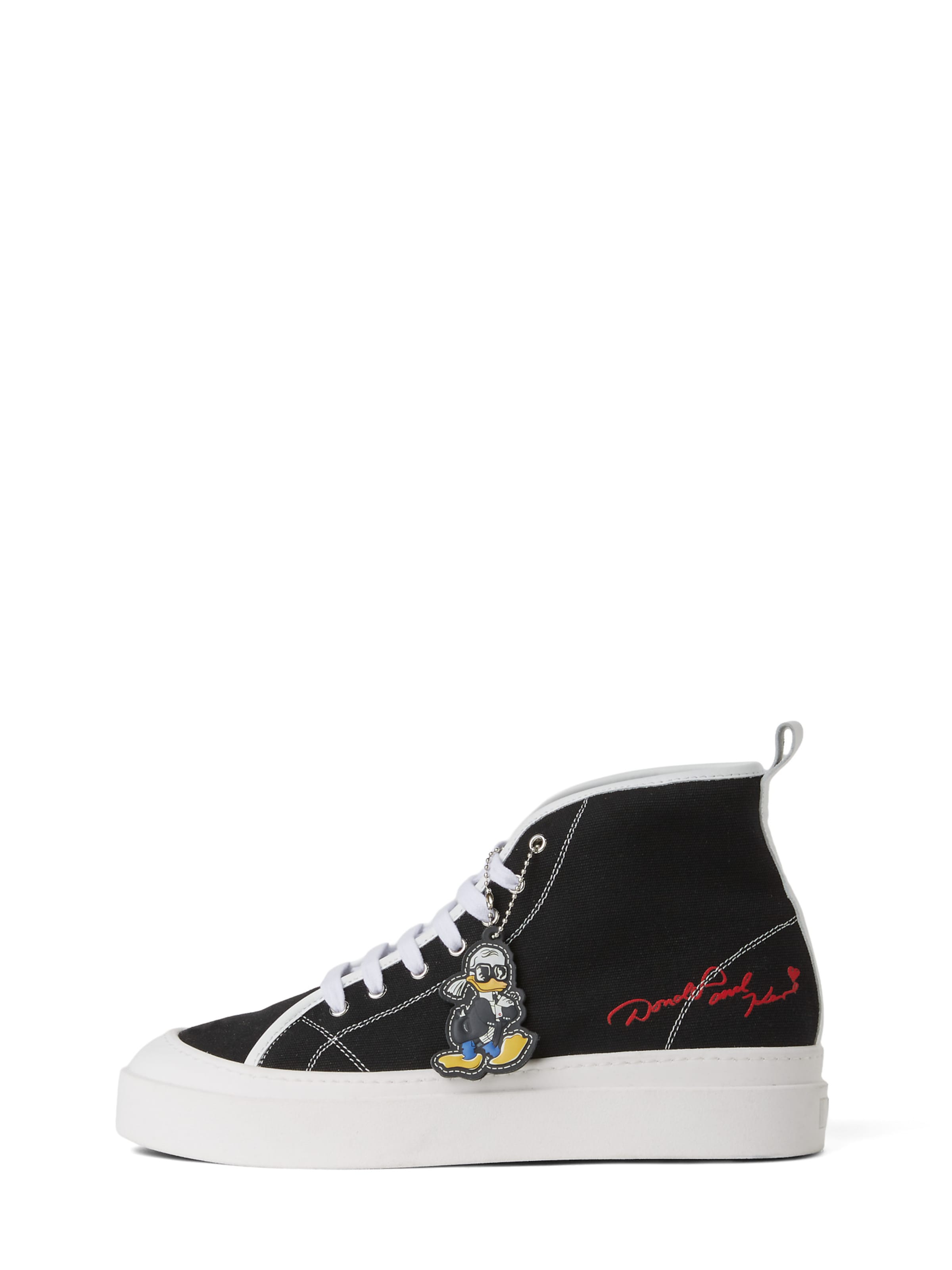 Sneaker înalt 'Disney x KL' de la Karl Lagerfeld pe negru: față