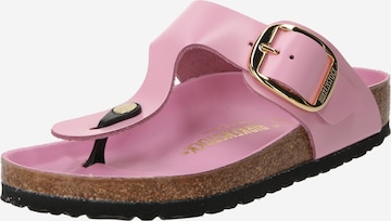 BIRKENSTOCK T-Bar Sandals 'Gizeh LENA' in Pink: front