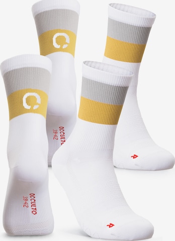 Occulto Athletic Socks 'Rennrad' in White: front
