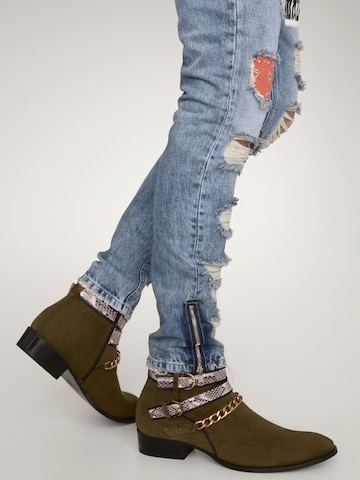 MAD TIGERS Boots 'SNAKE BUCKLE' in Green