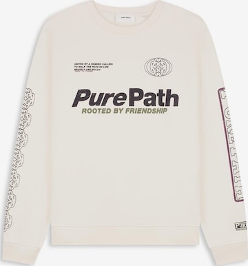 Sweat-shirt Pure Path en beige : devant