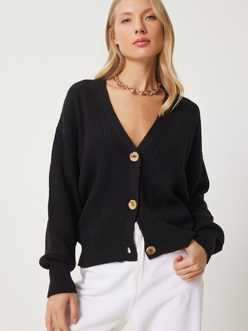 Happiness İstanbul Kardigán - fekete: elől