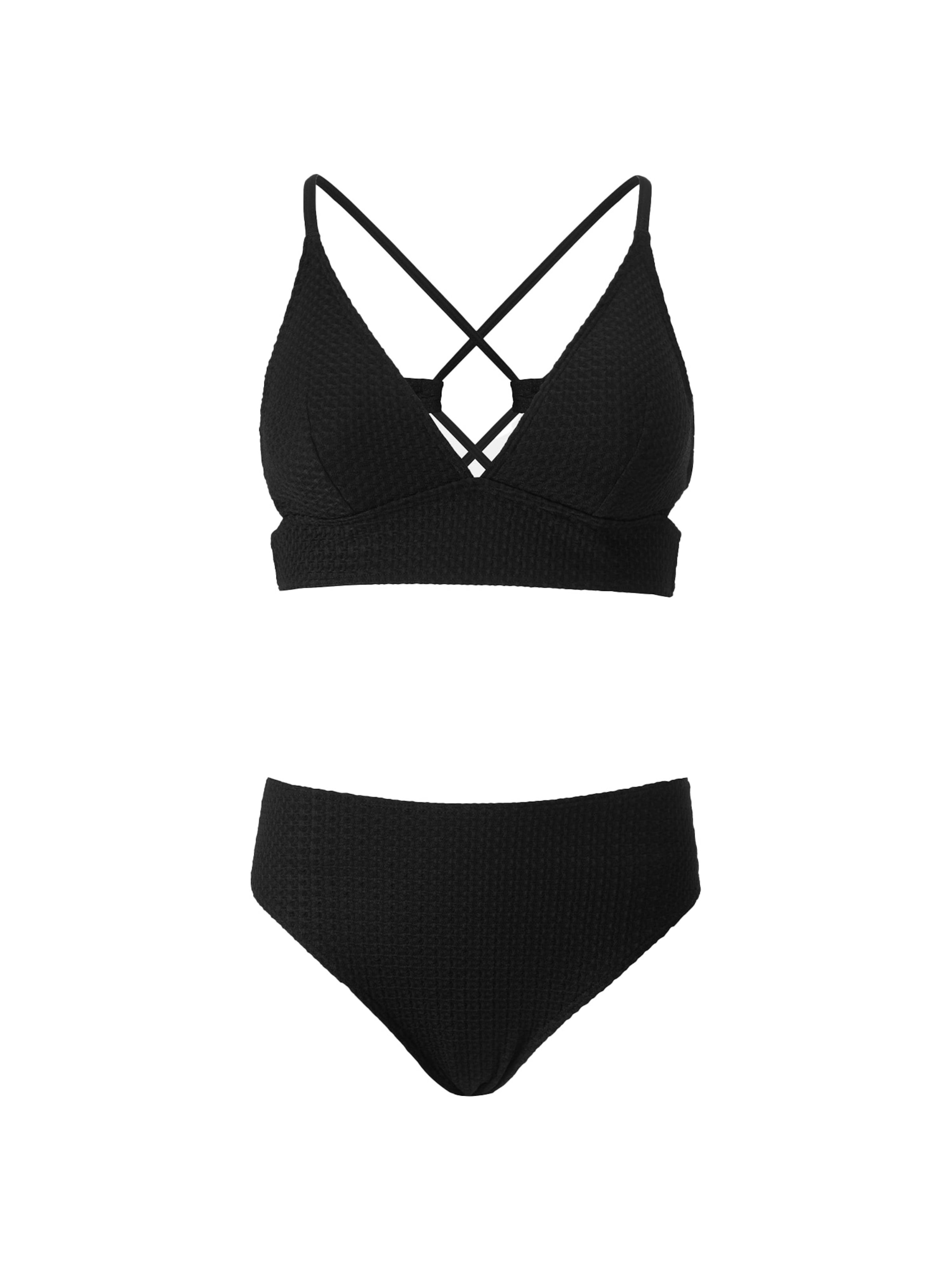 Cupshe Bralette Bikini 'CAA12C3F123AA' in Black