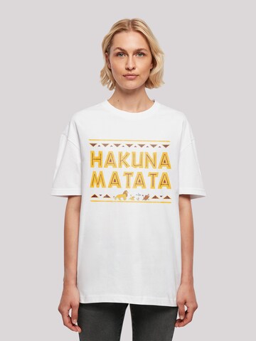 F4NT4STIC Oversized shirt 'Disney Der König der Löwen Hakuna Matata' in Wit: voorkant