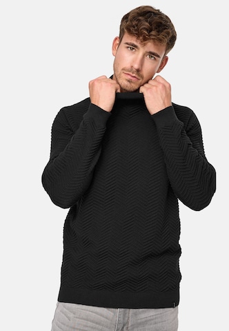 INDICODE JEANS Sweater 'Saini' in Black: front