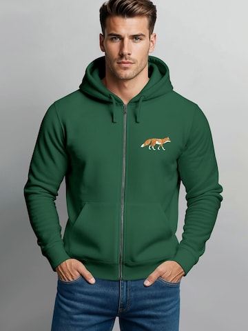 Neverless Sweatjacke 'Fuchs Polygon'‌‌‌ in Grün