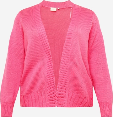 ONLY Carmakoma Knit Cardigan 'MILLE' in Pink: front