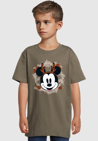 T-Shirt 'Mickey Mouse - Reindeer Wreath 2.0' ABSOLUTE CULT en vert : devant