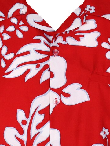 King Kameha Shirt 'Hibiscus' in Rood