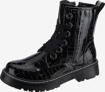 Laufsteg München Lace-Up Ankle Boots in Black: front