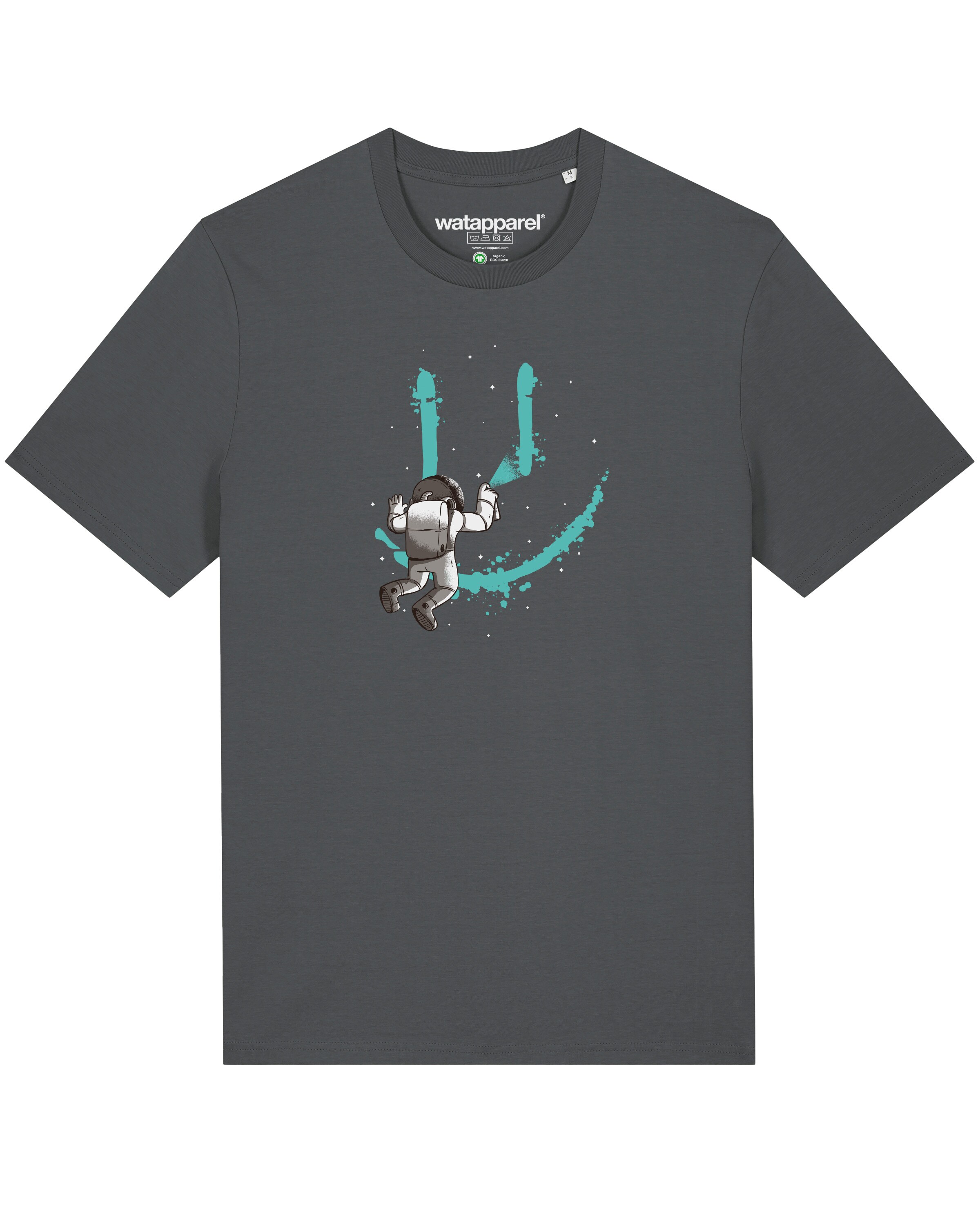 T-Shirt 'Graffiti Astronaut' Watapparel en gris : devant