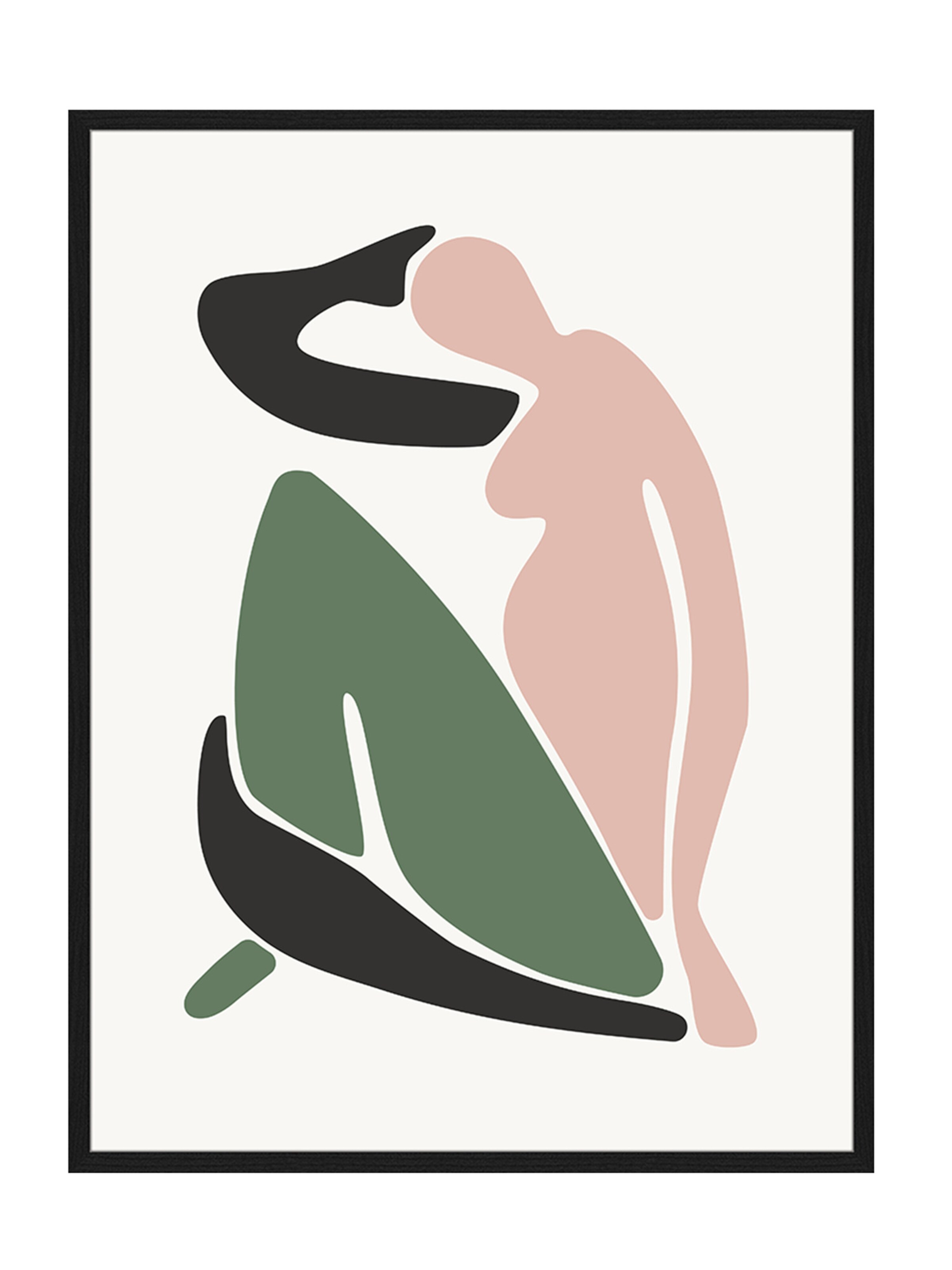 Liv Corday Bild 'Pink and Green Figure' in Schwarz: Vorderseite