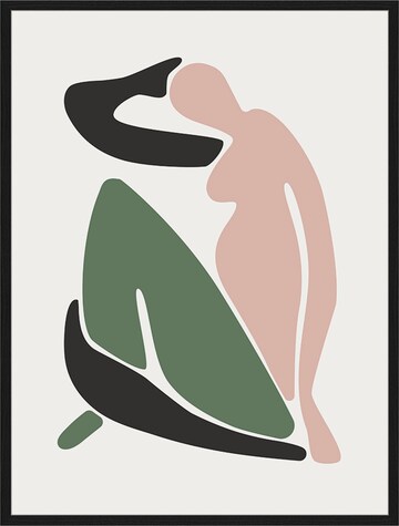 Liv Corday Bild 'Pink and Green Figure' in Schwarz: predná strana