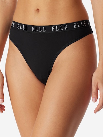 ELLE Slip ' High Leg - ELLE LOGO ' in Black: front