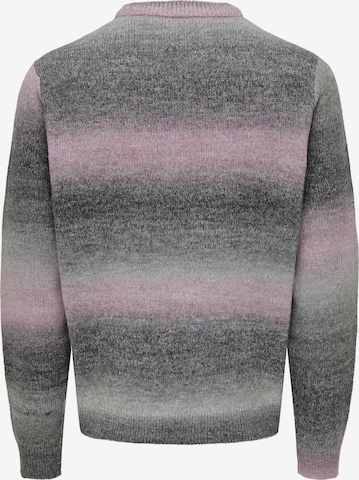 Only & Sons Sweater 'TIMBER' in Purple