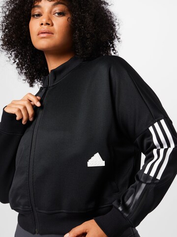 ADIDAS SPORTSWEAR Athletic Zip-Up Hoodie in Black