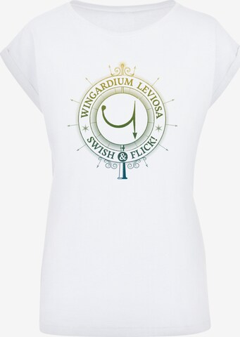 F4NT4STIC Shirt 'Harry Potter Wingardium Leviosa' in Wit: voorkant
