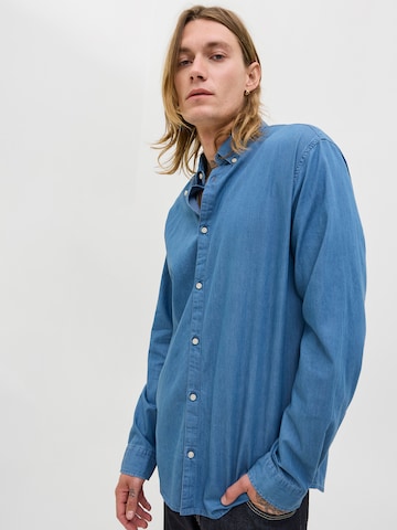 JACK & JONES Regular fit Button Up Shirt 'JJEPerfect' in Blue