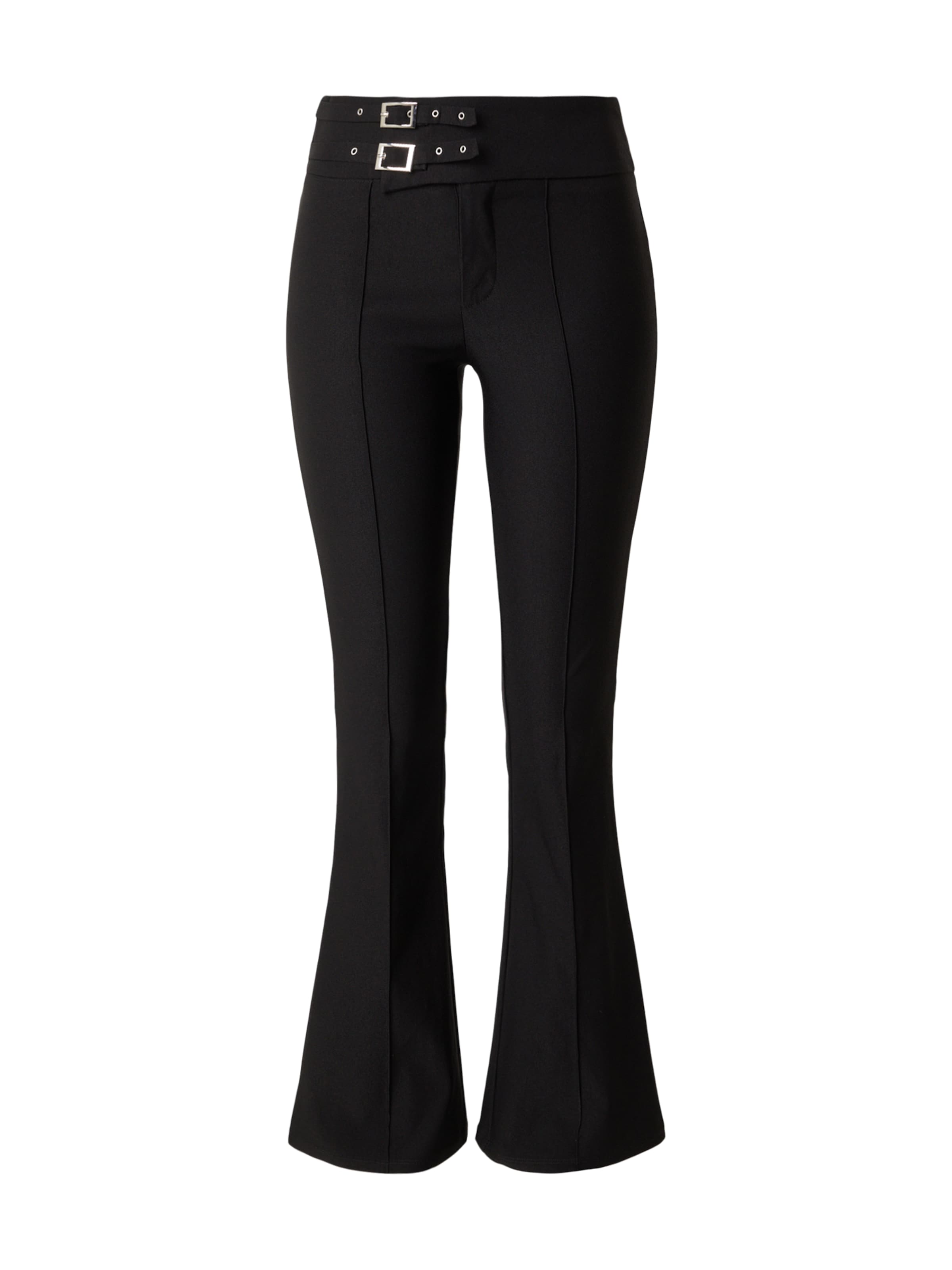 Tally WeijlFlared/zvonoliki kroj Hlače - crna boja: prednji dio