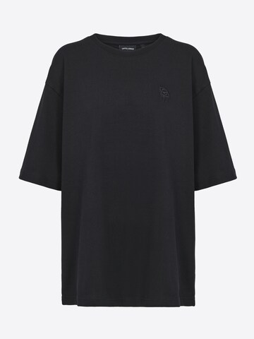 T-shirt 'BRAVE' UNFOLLOWED x ABOUT YOU en noir : devant