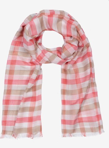 Cassandra Accessoires Scarf 'Karo' in Pink: front