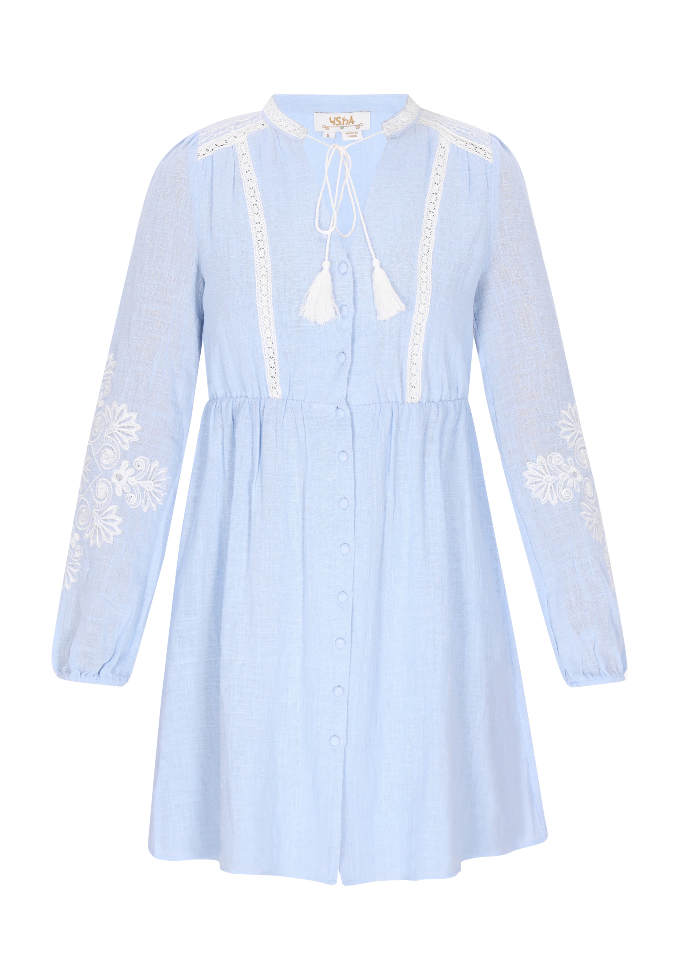 usha FESTIVAL Рокля тип риза 'Spring Summer' в синьо: отпред