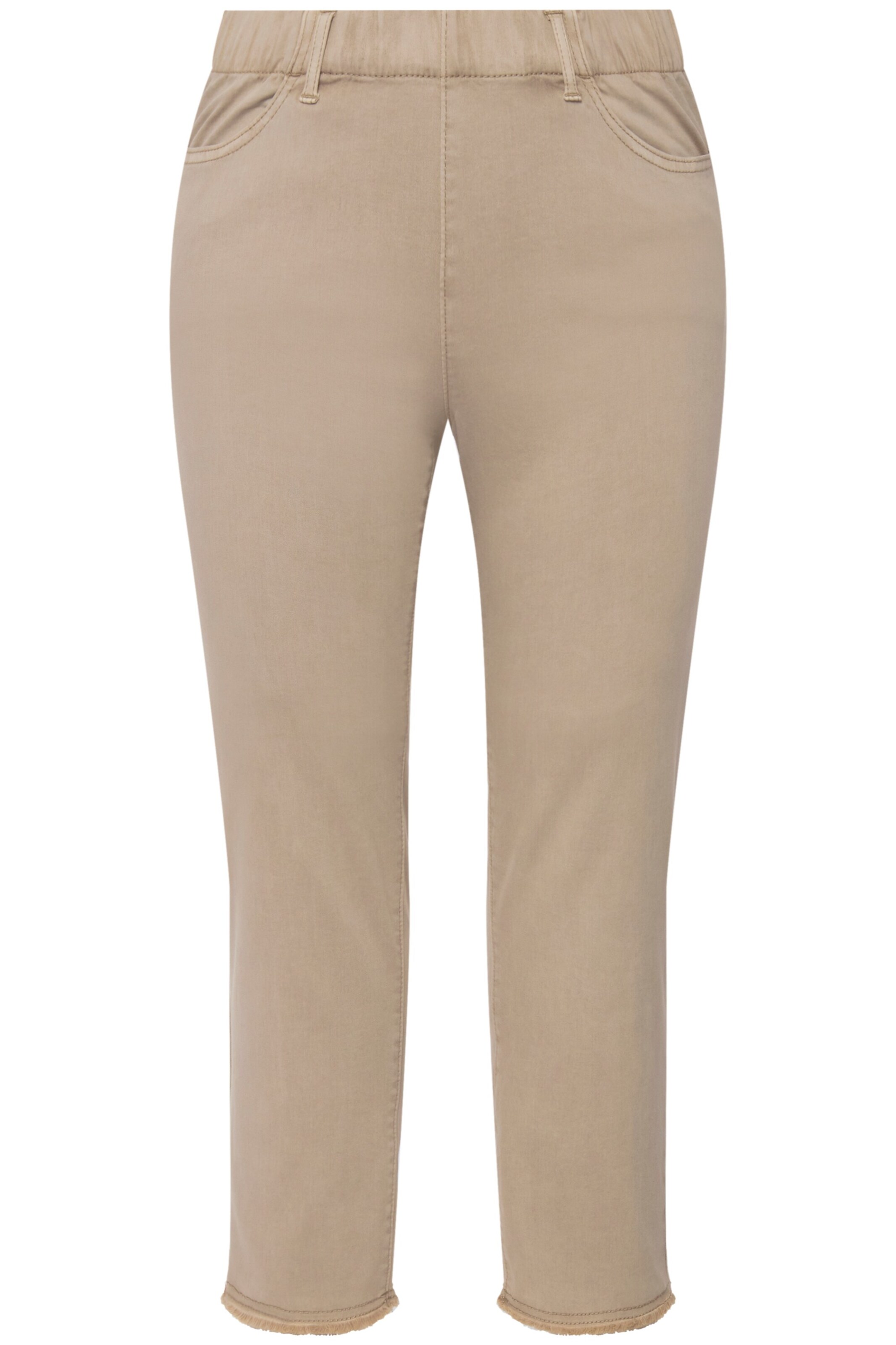 Ulla Popken Skinny Broek in Beige: voorkant