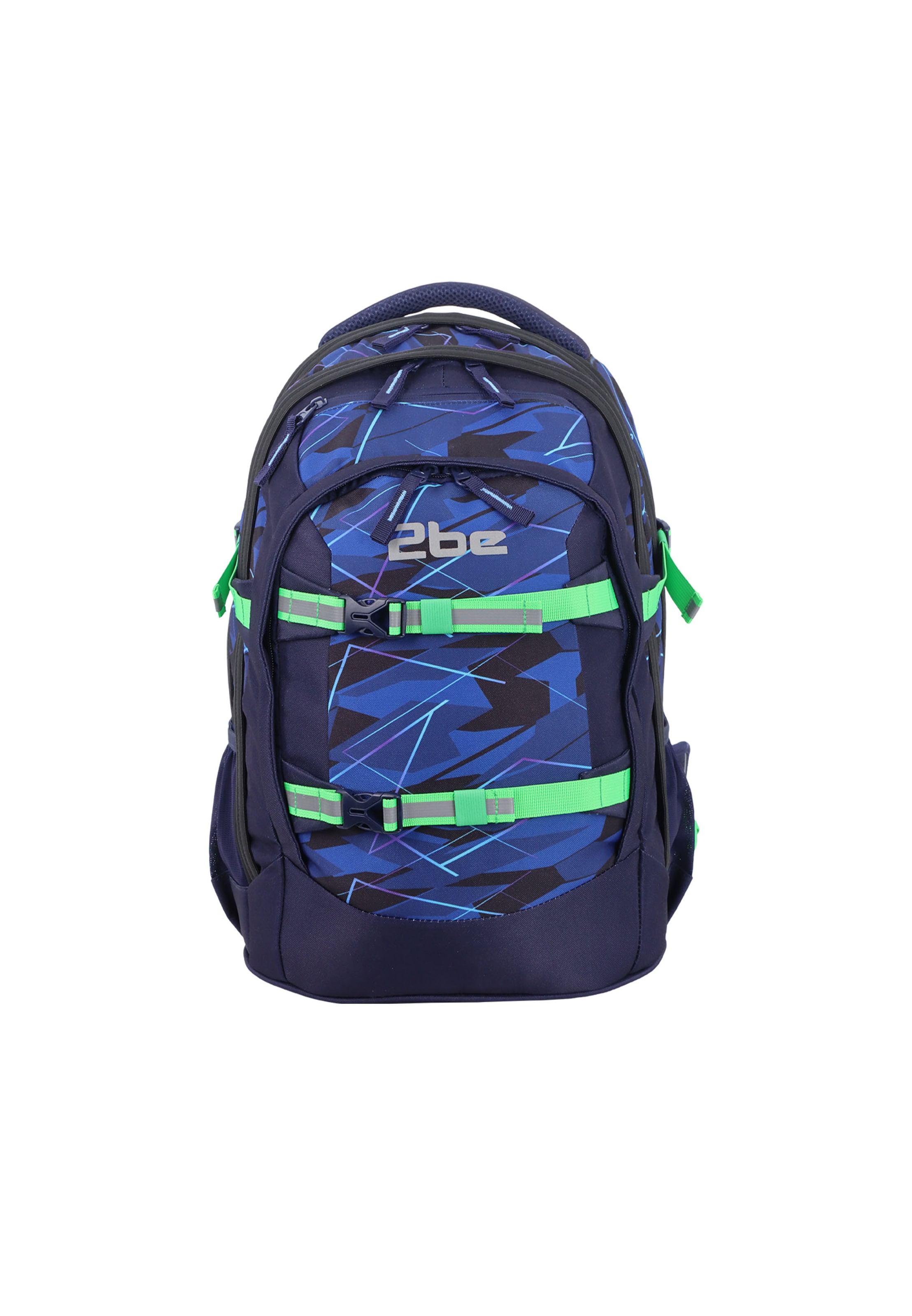2be Backpack 'Back to School' in Blue: front