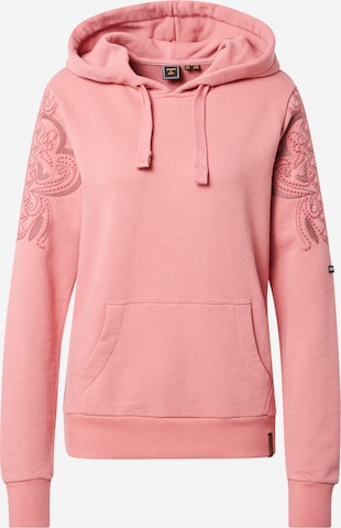 Superdry Sweatshirt 'Bohemian Crafted' in Roze: voorkant