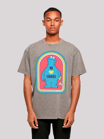 F4NT4STIC T-Shirt 'Sesame Street Cookie Monster Me' in Grau: Vorderseite