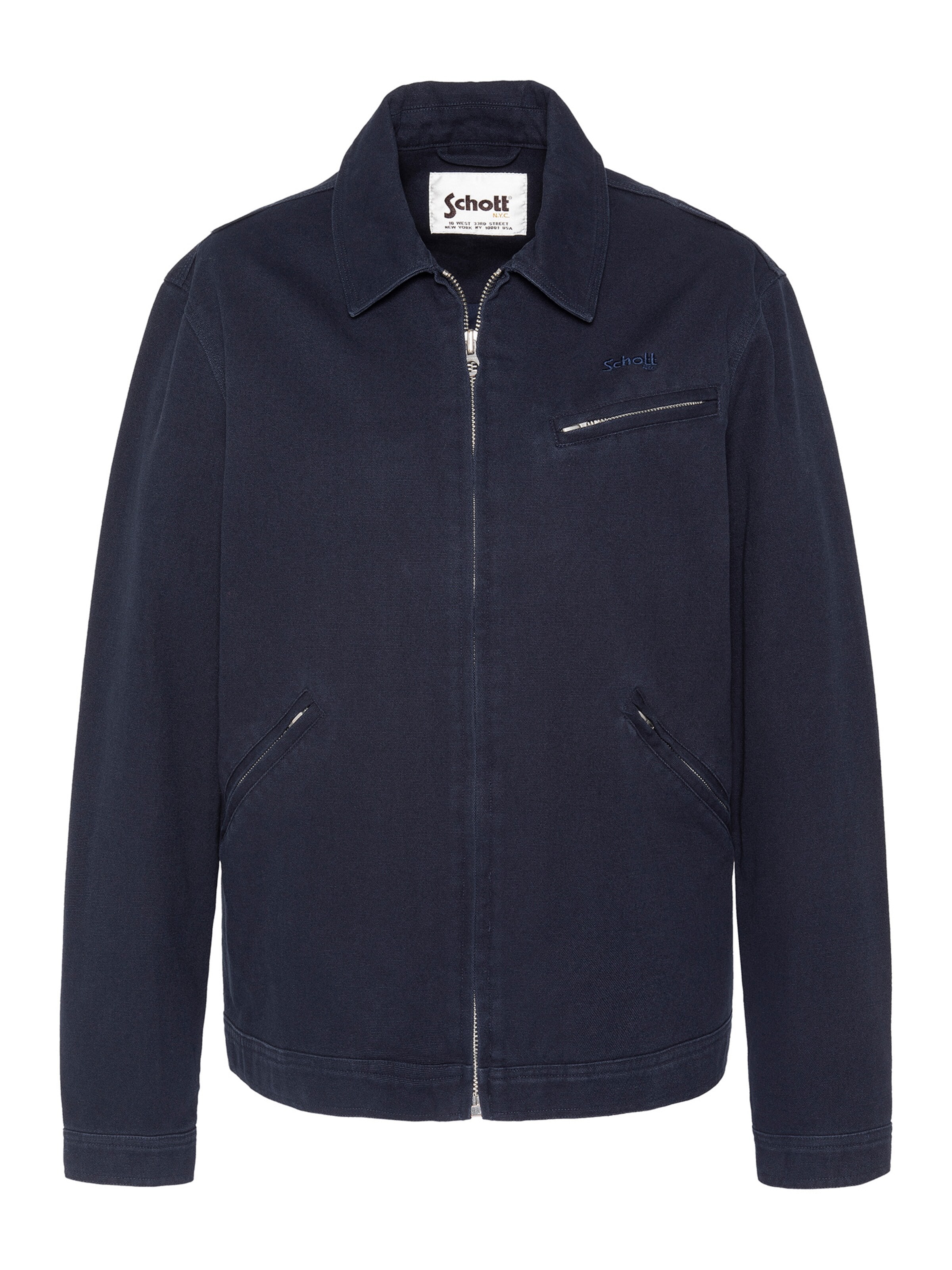Manteau mi-saison Schott NYC en bleu : devant