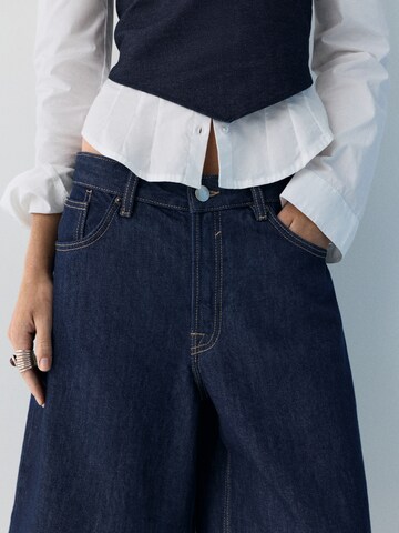 Wide Leg Jean Pull&Bear en bleu