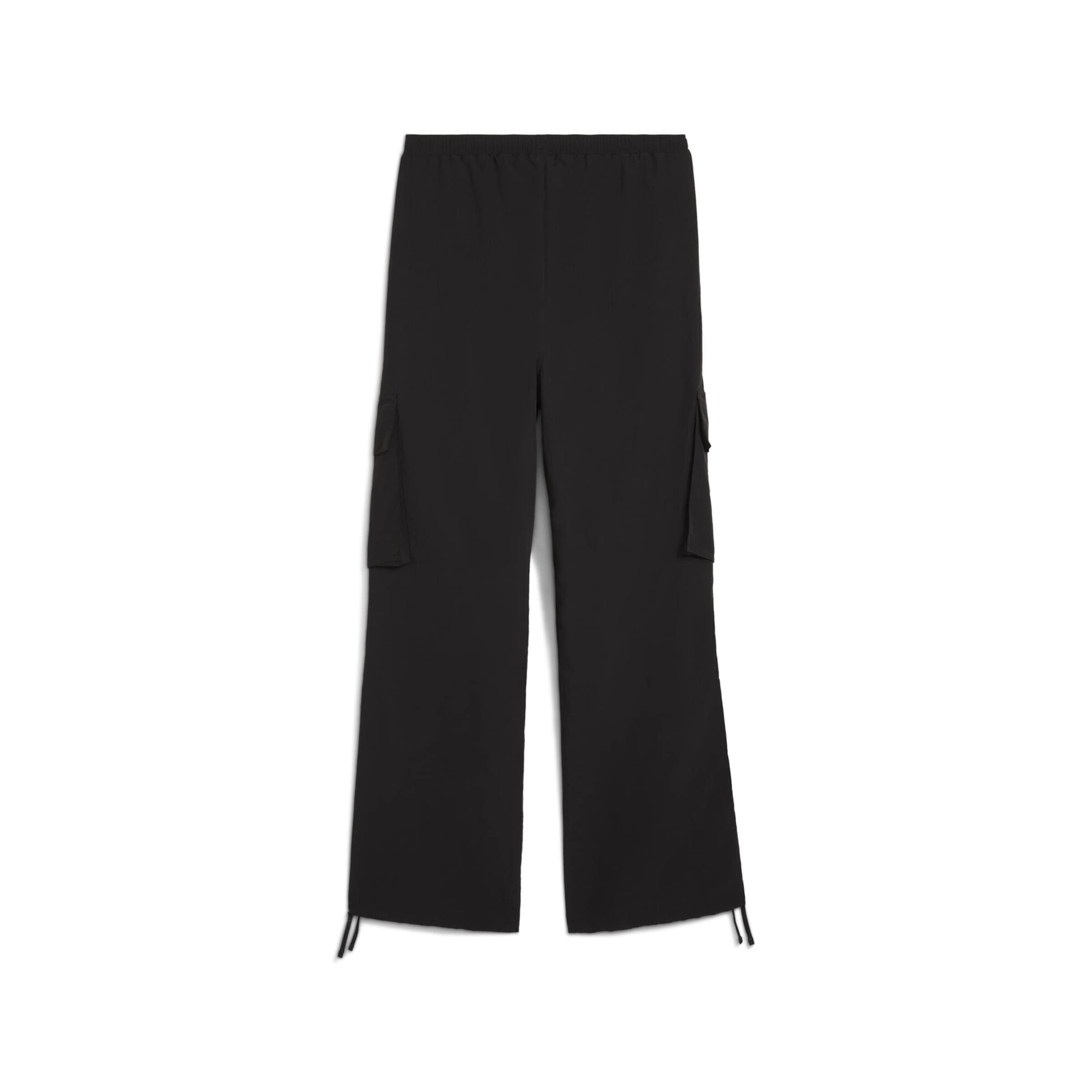 PUMA Wide leg Cargobroek 'Ess' in Zwart